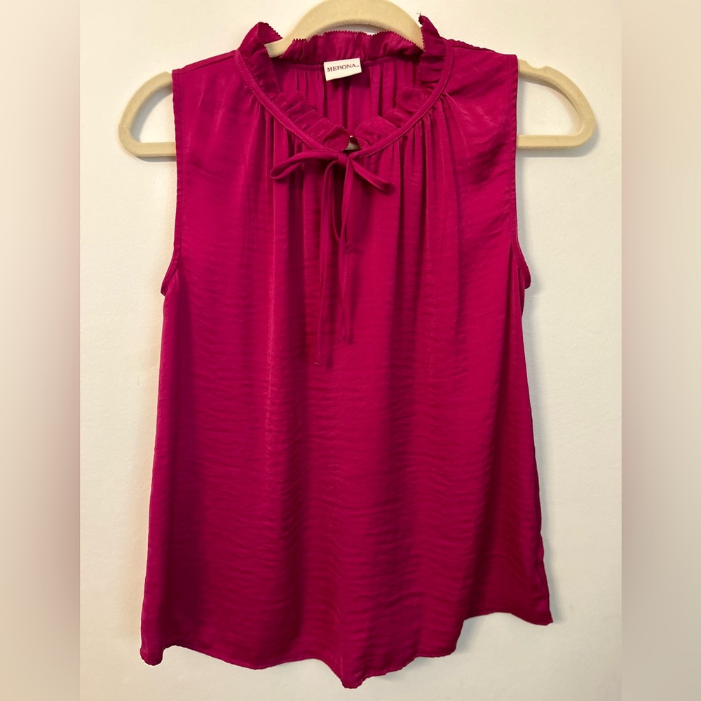Merona Fuchsia Pink Sleeveless Top Blouse